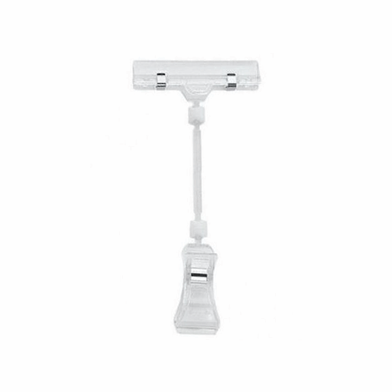 Medium Clear Clip-On Sign Holder With Spring Loaded