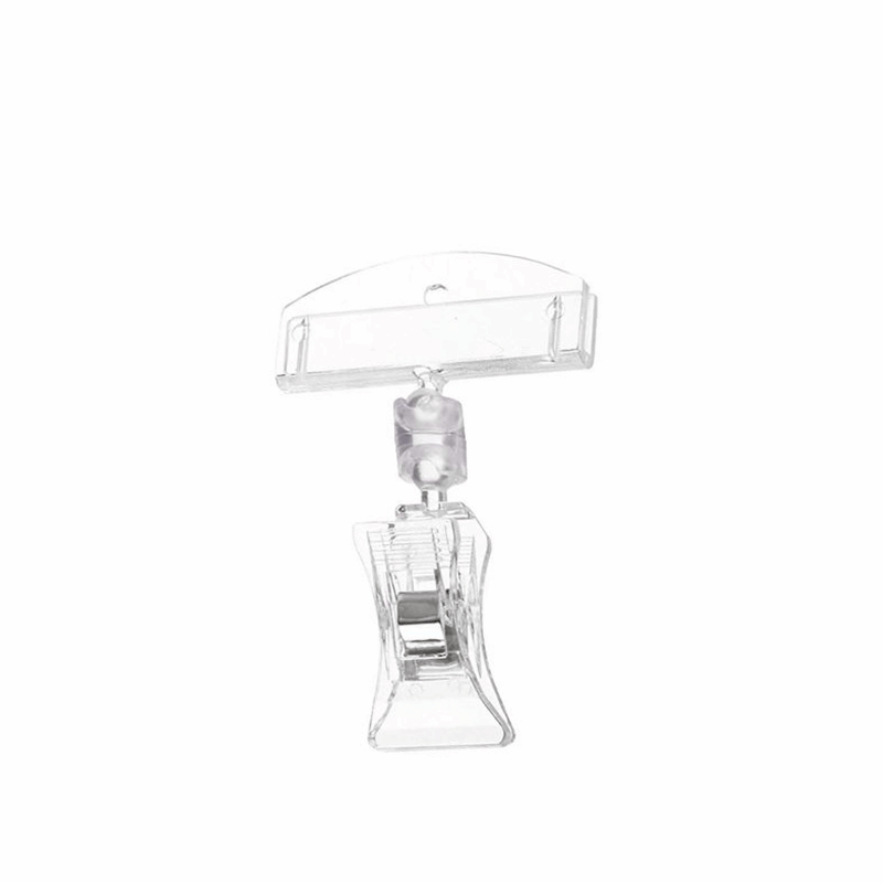 Clear Clip-On Sign Holder With Fixed Graphic Holder