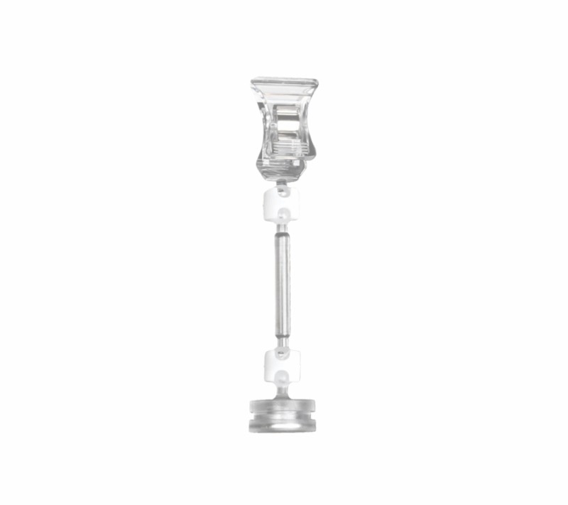 Clear Small Clip Sign Holder With 2" Post & Magnet