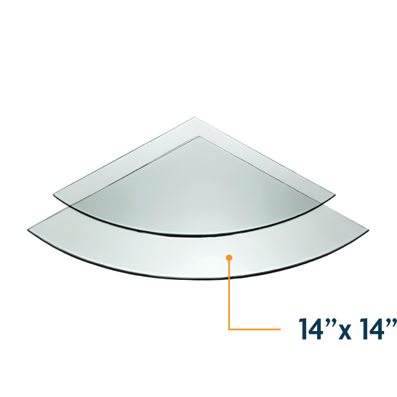 14" QUARTER TEMPERED GLASS SHELF