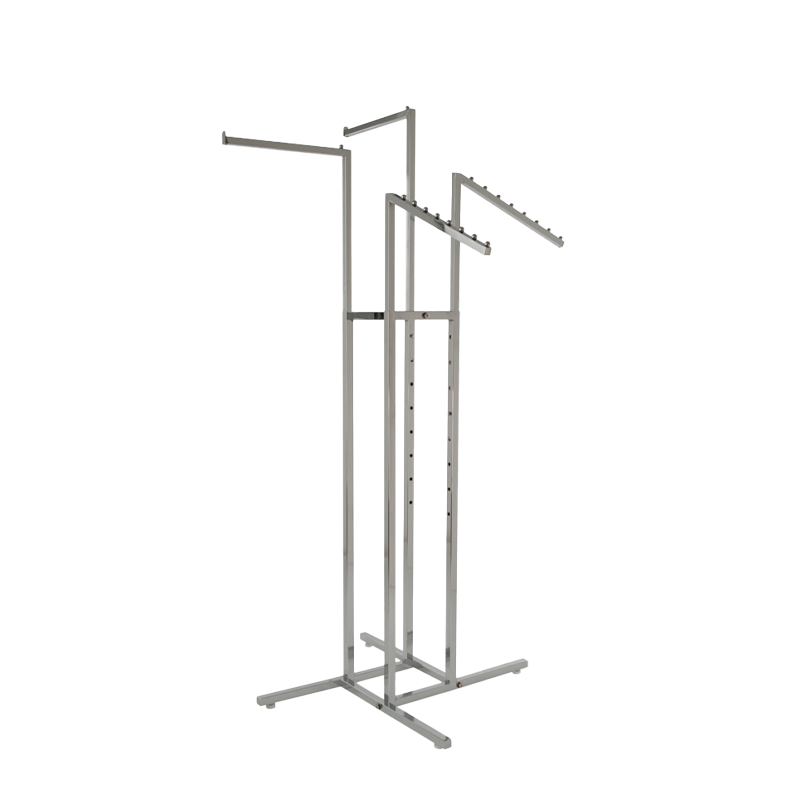 4-Way Rack w/ Square Straight & Slanted Arms - Chrome