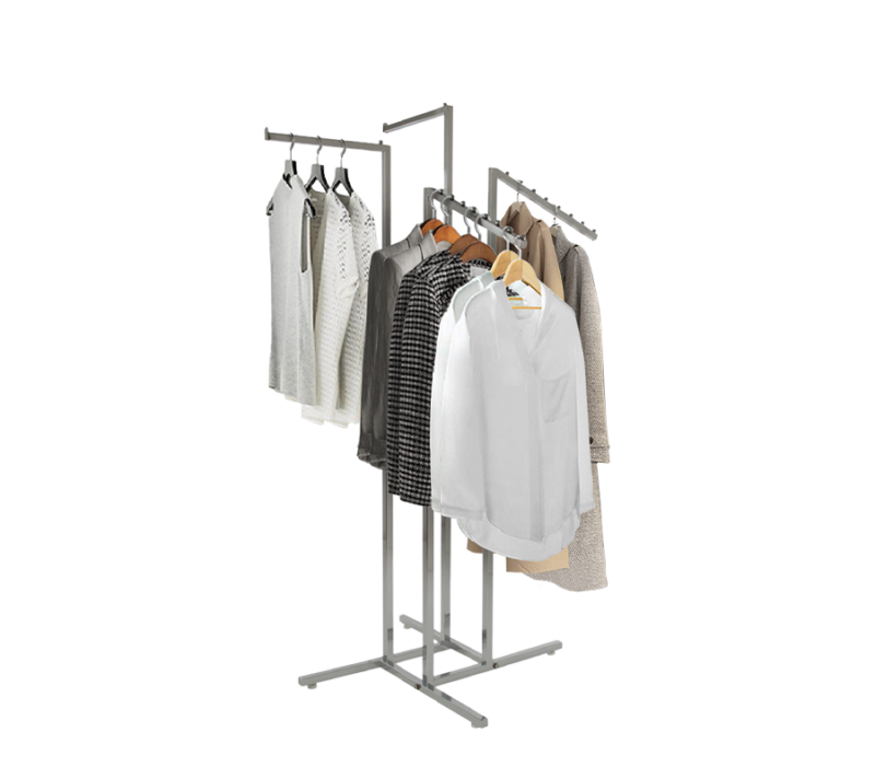 4-Way Rack w/ Square Straight & Slanted Arms - Chrome