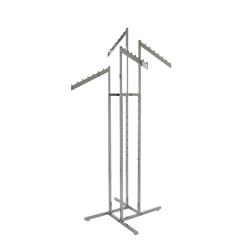 4-Way Rack w/ 16" Rectangular Slanted Arms - Chrome