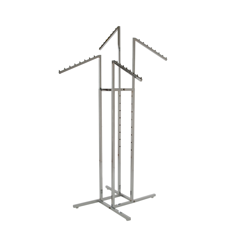 4-Way Rack w/ 18" Square Slanted Arms - Chrome