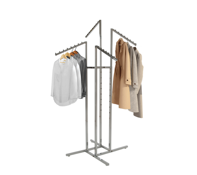 4-Way Rack w/ 18" Square Slanted Arms - Chrome