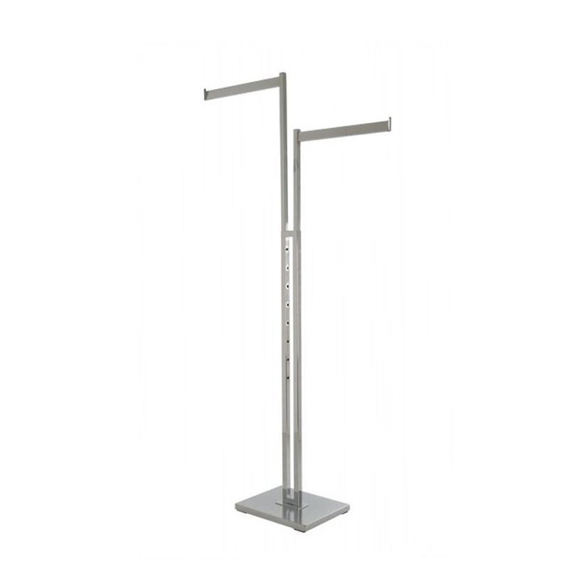 2-Way Garment Rack w/ Rectangular Straight Arms - Chrome