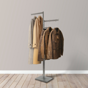 2-Way Garment Rack w/ Rectangular Straight Arms - Satin Chrome