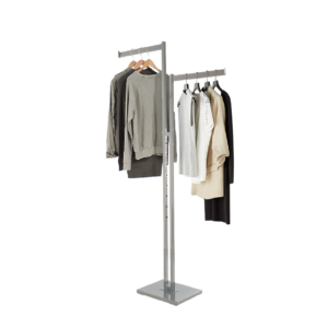 2-Way Garment Rack w/ Rectangular Straight Arms - Chrome