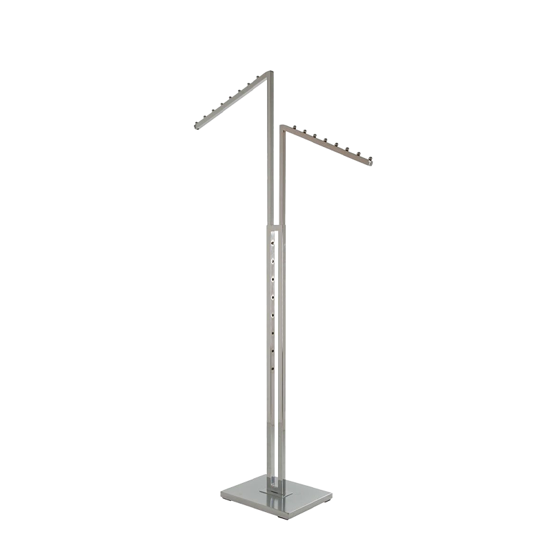 2-Way Garment Rack w/ Slanted Arms - Chrome