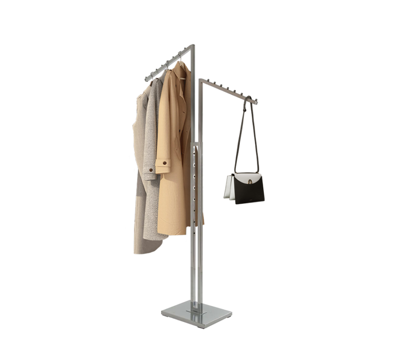 2-Way Garment Rack w/ Slanted Arms - Chrome