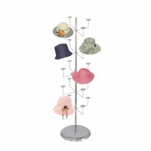 Chrome 5-Tier Millinery (Hat) Tree Display Rack With Hats