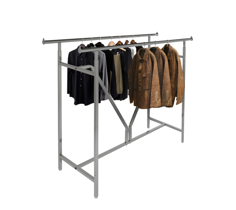 60" Standard w/ V-Brace Floor Standing apparel H-Rack, Holding various clothes