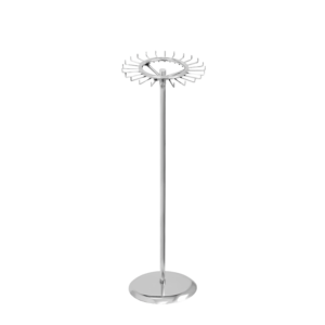 Chrome single tier revolving belt and tie rack