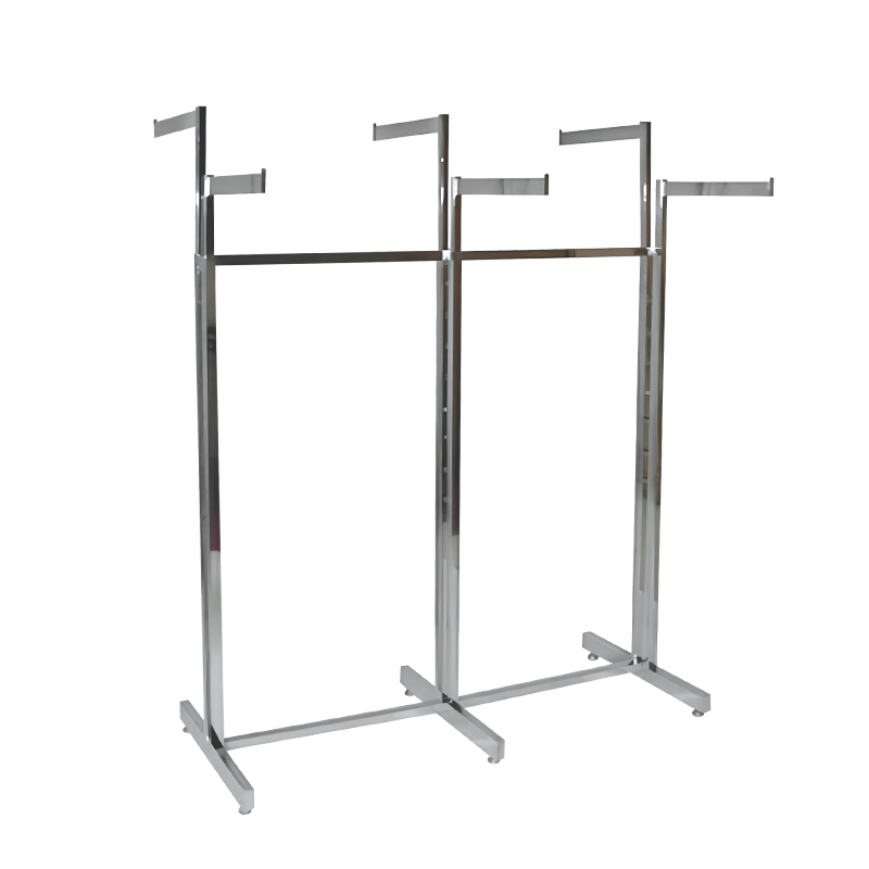 Chrome high capacity 6 way rack with rectangular straight arms