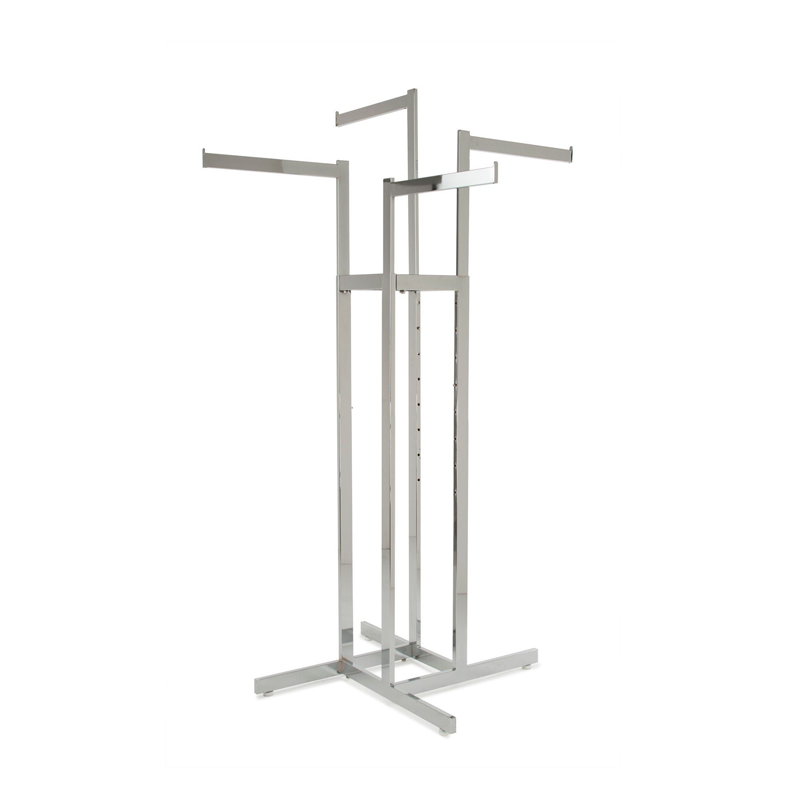 High Capacity 4-Way Rack w/ Rectangular Straight Arms – Chrome