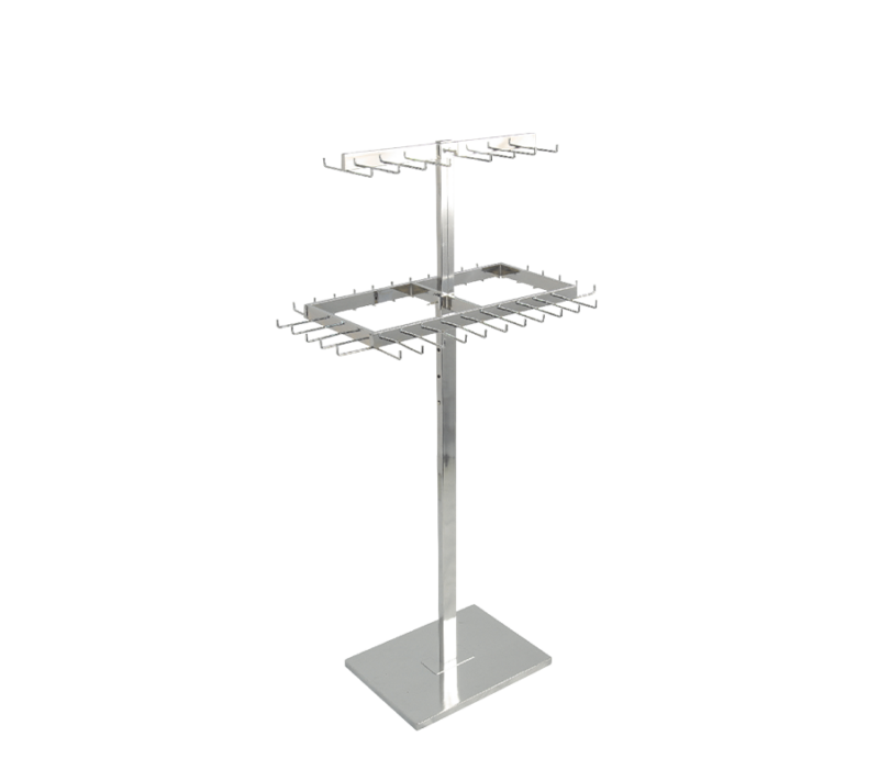 Chrome 2-tier rectangular adjustable rack