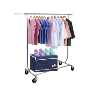 Heavy Duty Collapsible Rolling Rack - Chrome