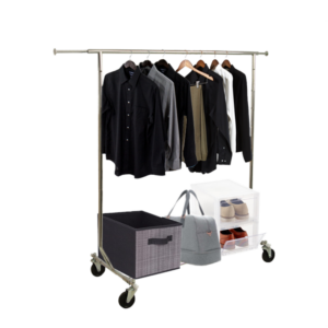 Heavy Duty Collapsible Rolling Rack - Chrome