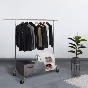 Heavy Duty Collapsible Rolling Rack - Chrome