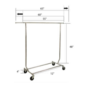 Heavy Duty Collapsible Rolling Rack - Chrome