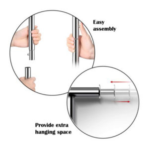 Heavy Duty Collapsible Rolling Rack - Chrome