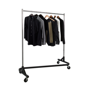 Heavy Duty Knock Down Rolling Z Rack - Black