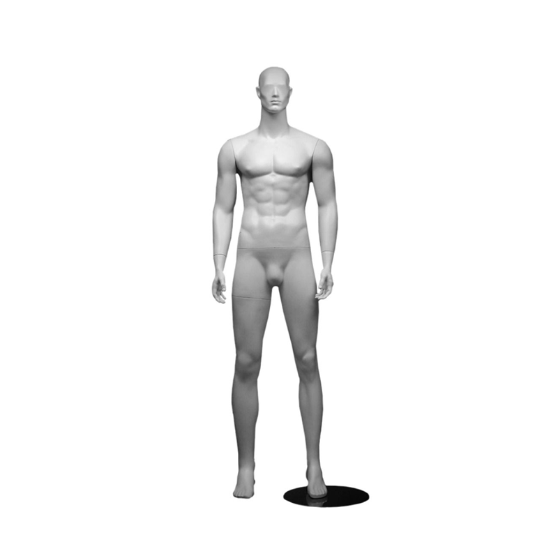 Front View of Abstract Male Mannequin - Glossy White