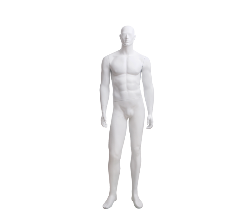 Matte White Head On Male Mannequin - SAM1