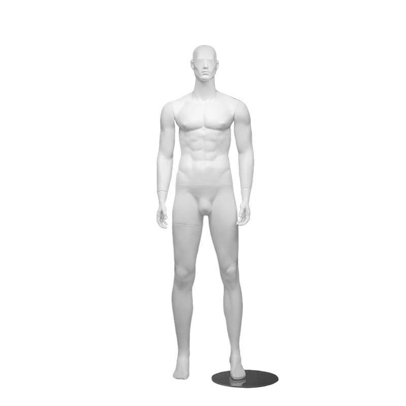 Matte White Head On Male Mannequin - SAM2