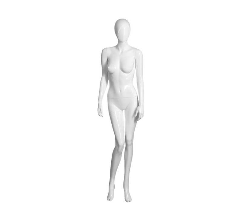 Glossy White Fiberglass Female Mannequin - SAMANTHA/1