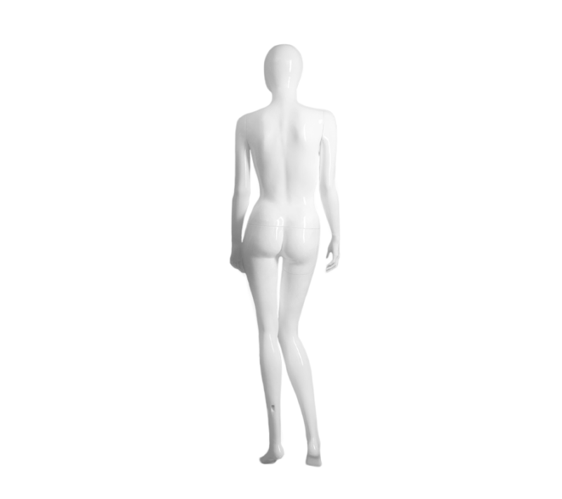 Glossy White Fiberglass Female Mannequin - SAMANTHA/1 Back View