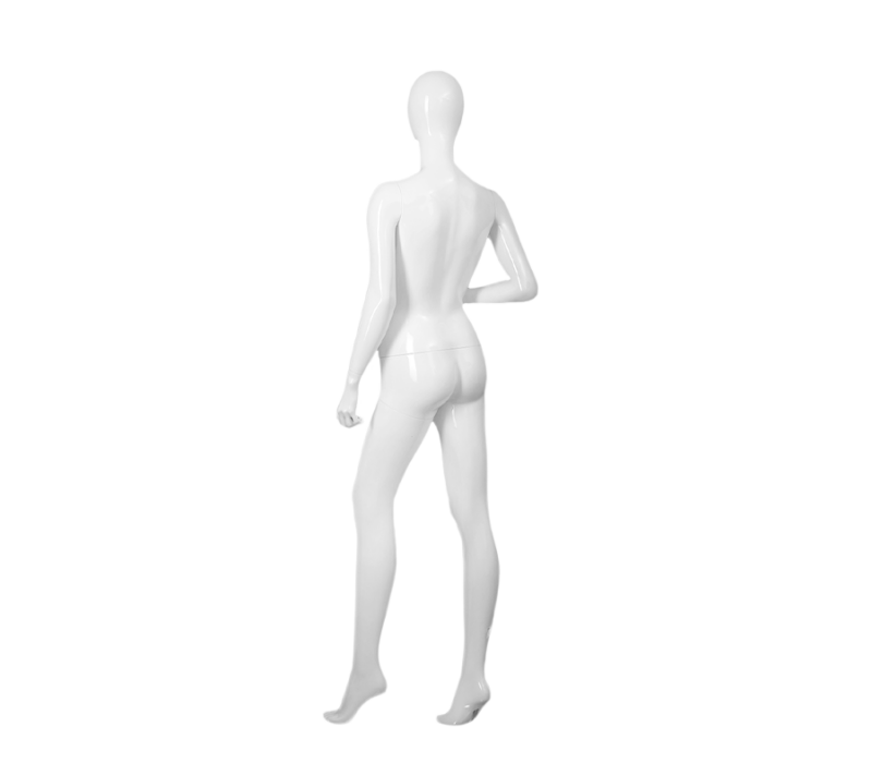 Glossy White Fiberglass Female Mannequin - SAMANTHA/2 Back View