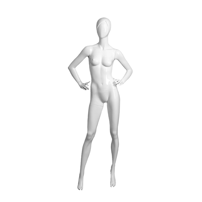 Glossy White Fiberglass Female Mannequin - SAMANTHA/4