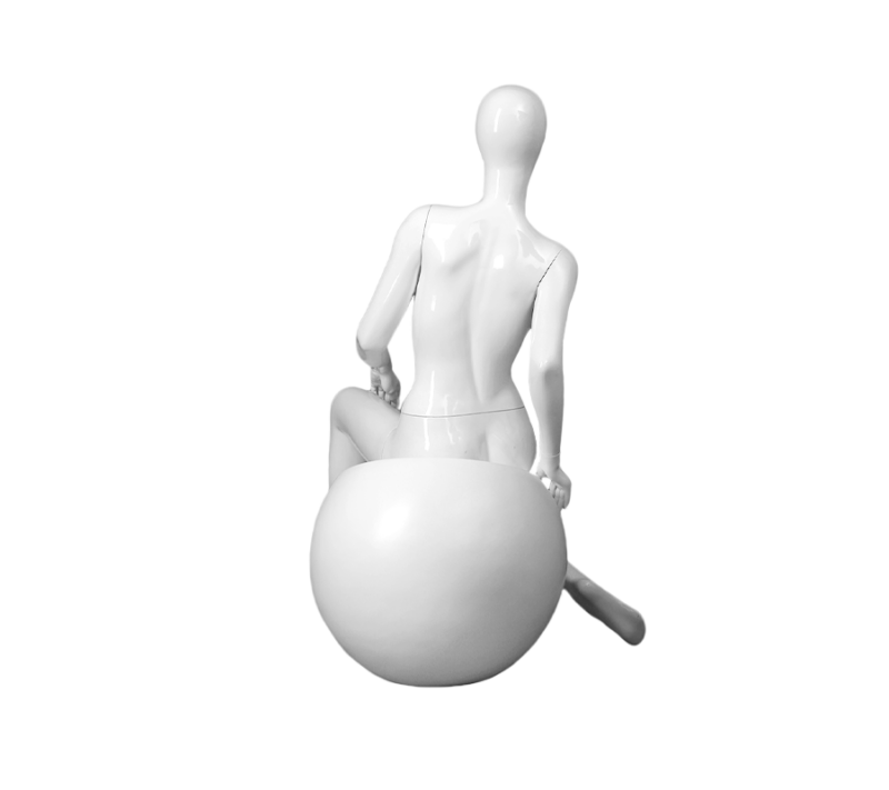 Glossy White Fiberglass Female Mannequin - SAMANTHA/5 Back View