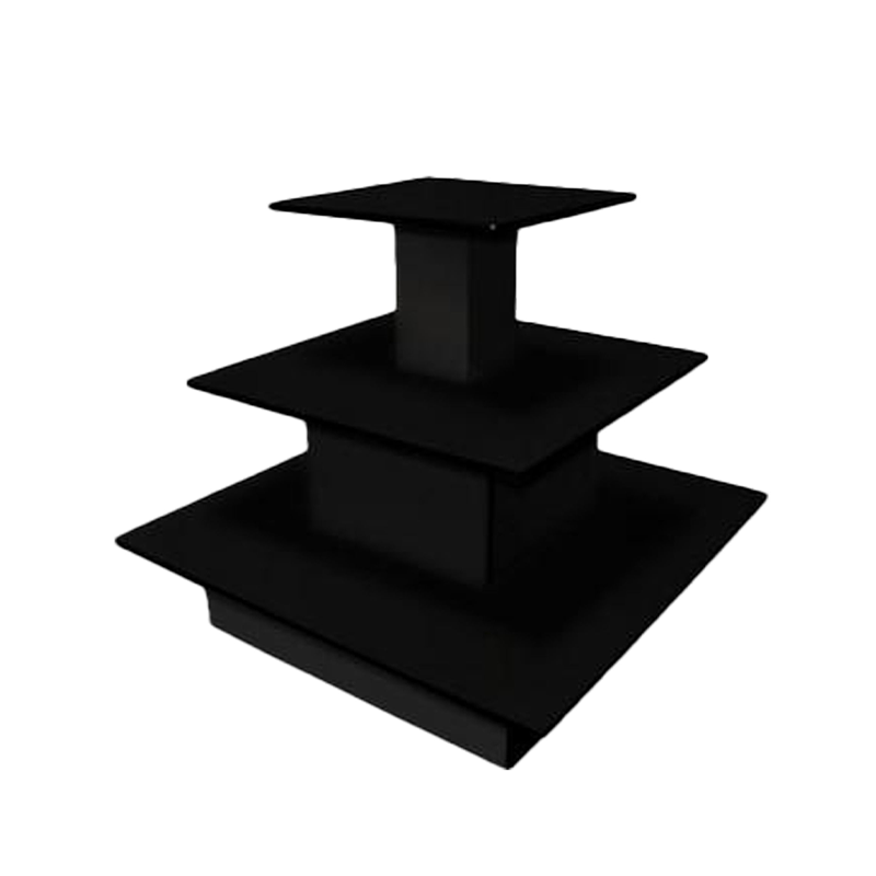Black 3-Tier Wood Square Display Table
