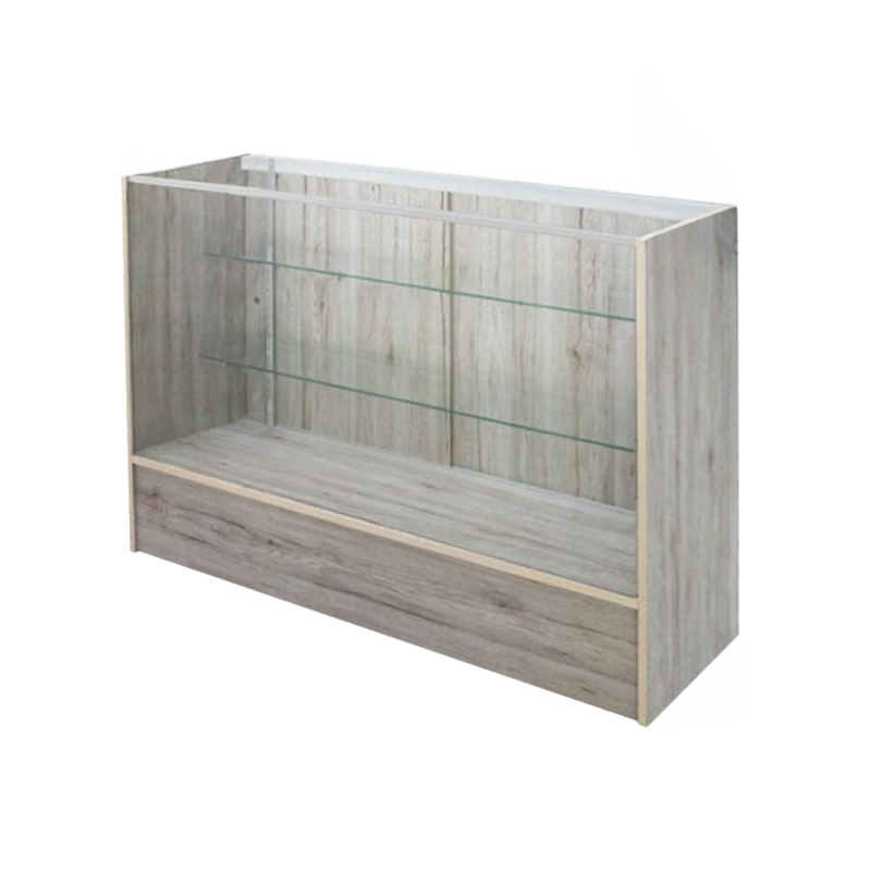 4' Full Vision Display Case - Barnwood