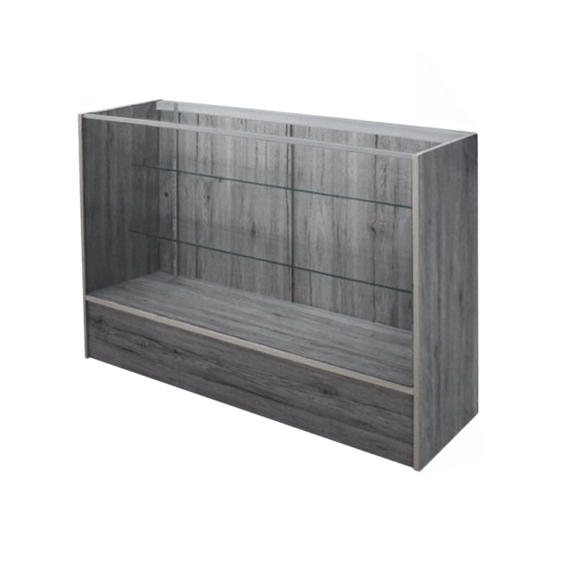 4' Full Vision Display Case - Rustic Gray