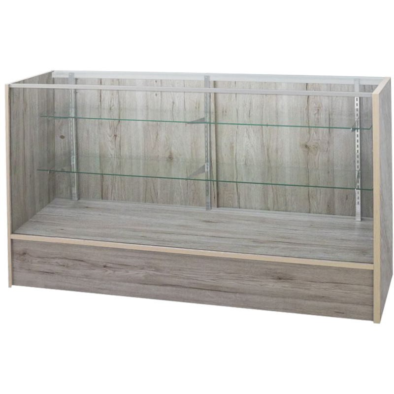 6' Full Vision Display Case - Barnwood