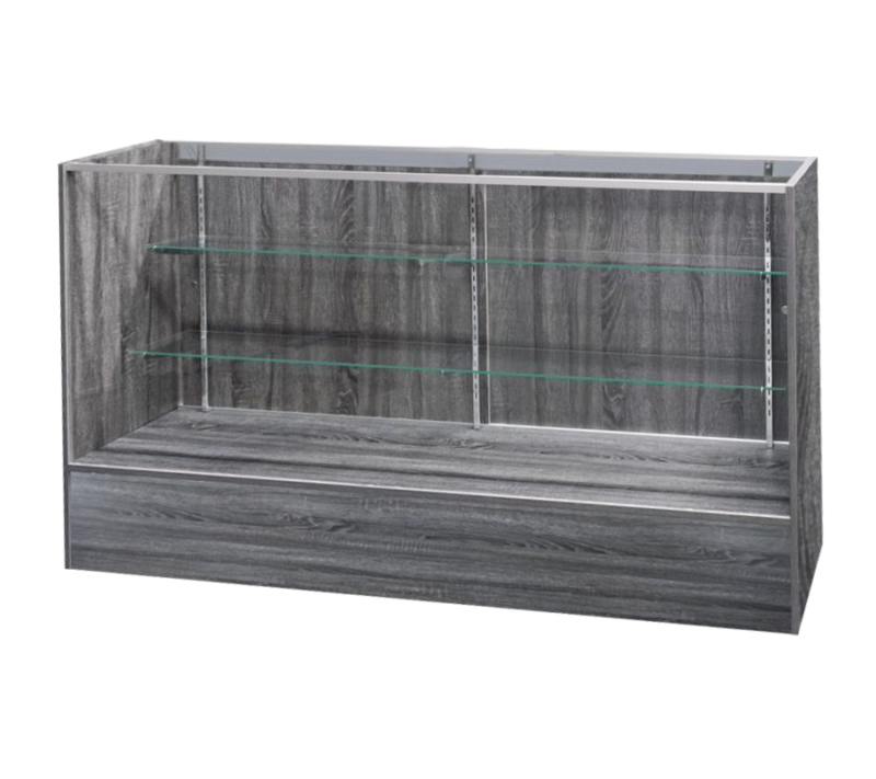 6' Full Vision Display Case - Rustic Gray