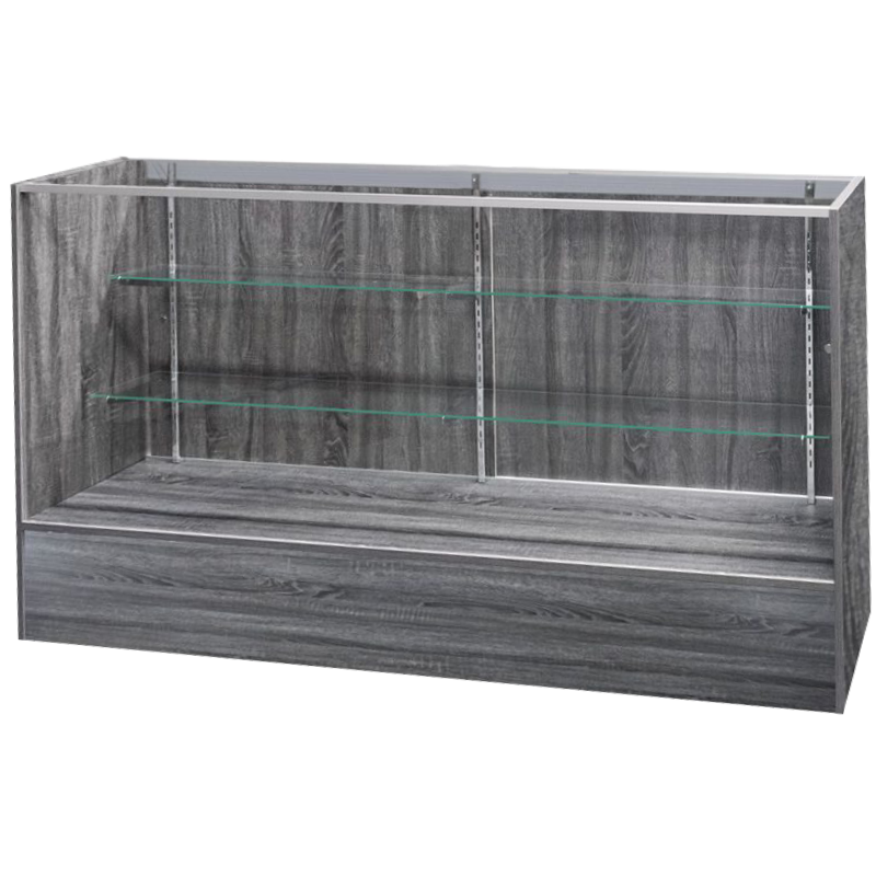 6' Full Vision Display Case - Rustic Gray