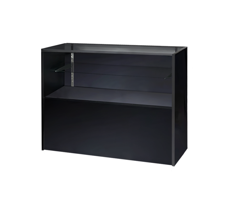 4' Half Vision Display Case Black