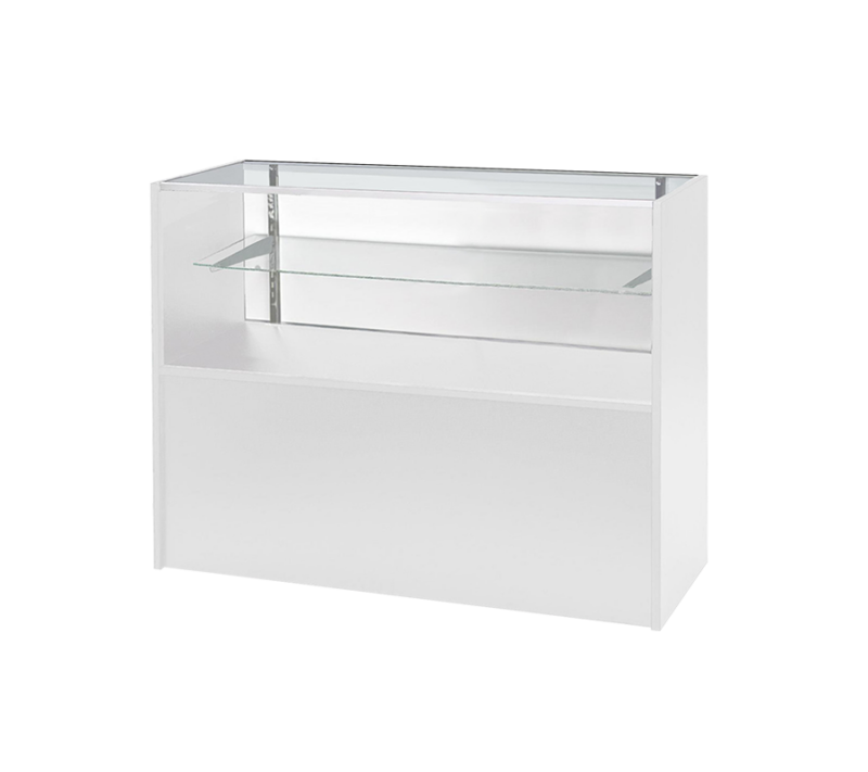 4' Half Vision Display Case White