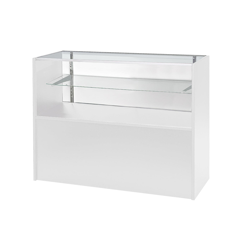 4' Half Vision Display Case White