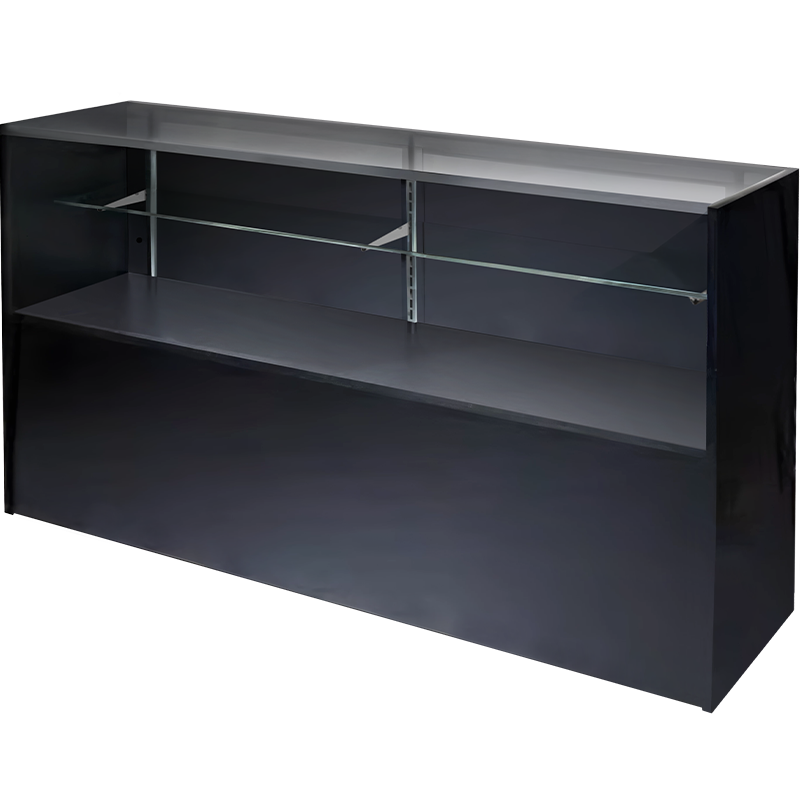 6' Half Vision Display Case Black