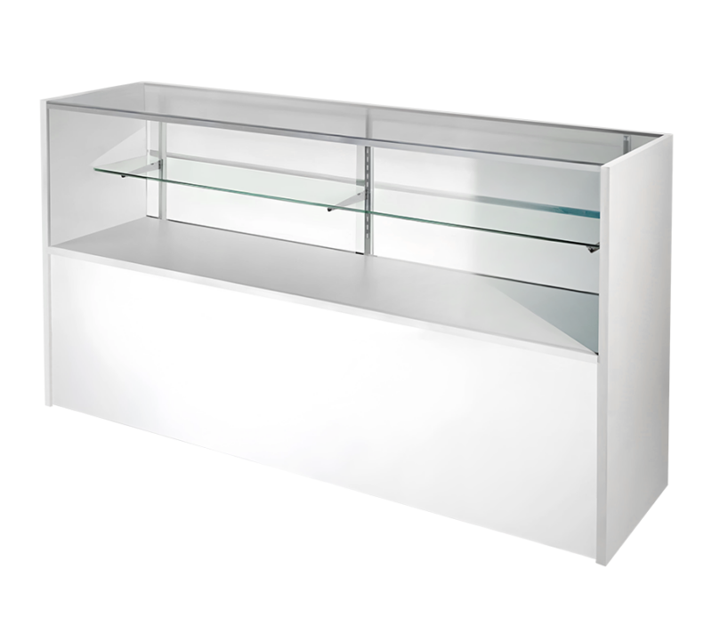 6' Half Vision Display Case White