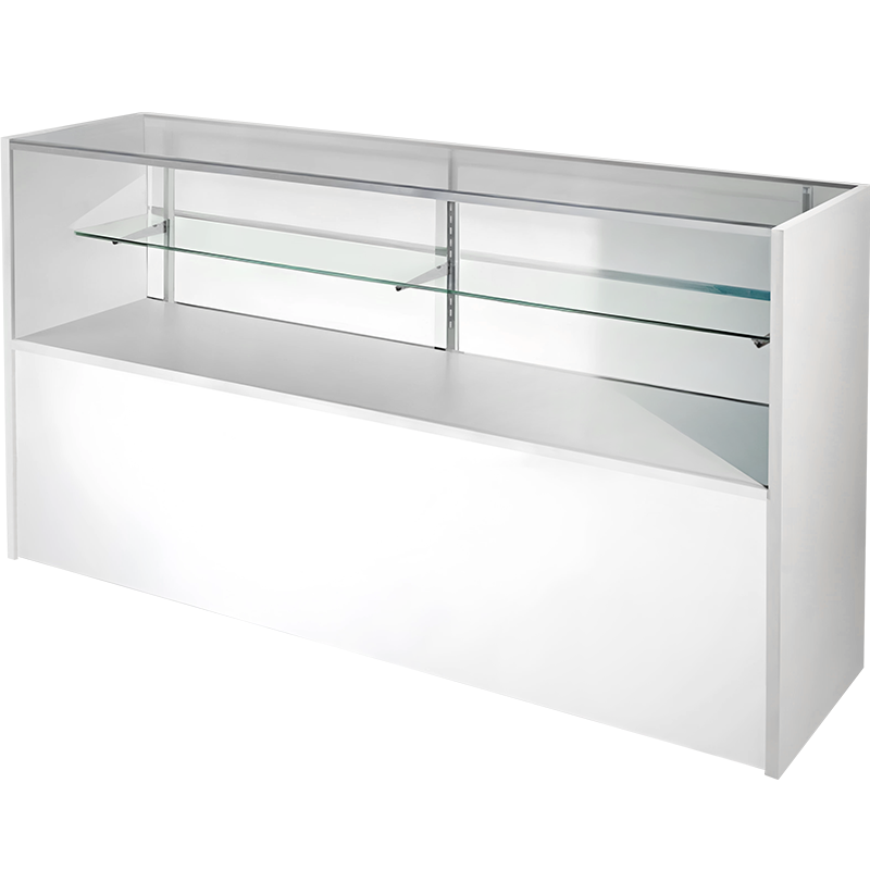 6' Half Vision Display Case White