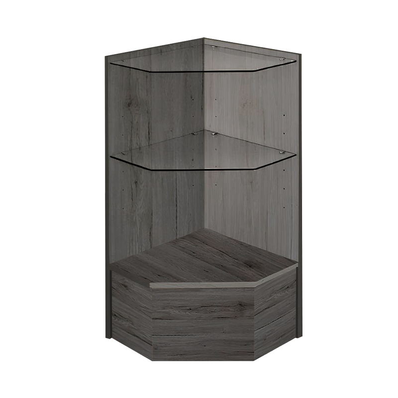 Pentagon Corner Display Case - Rustic Grey