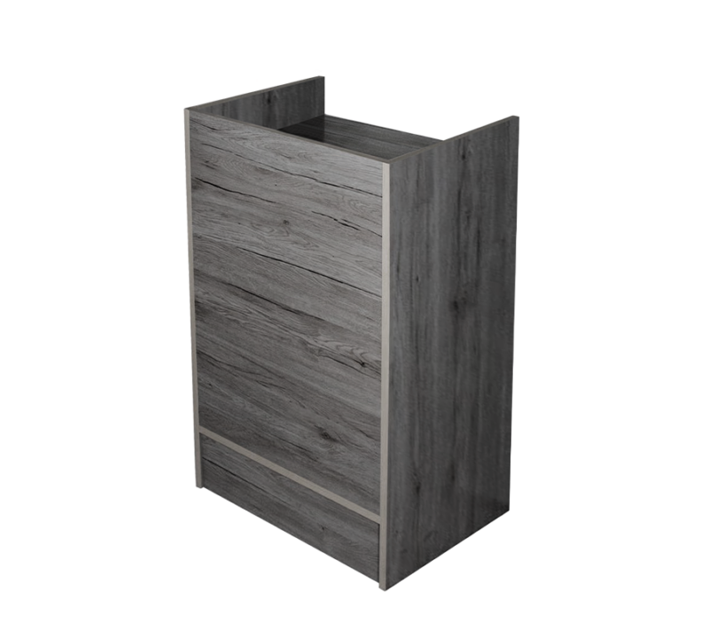 Rustic Gray 38" Cash Register Stand Front View