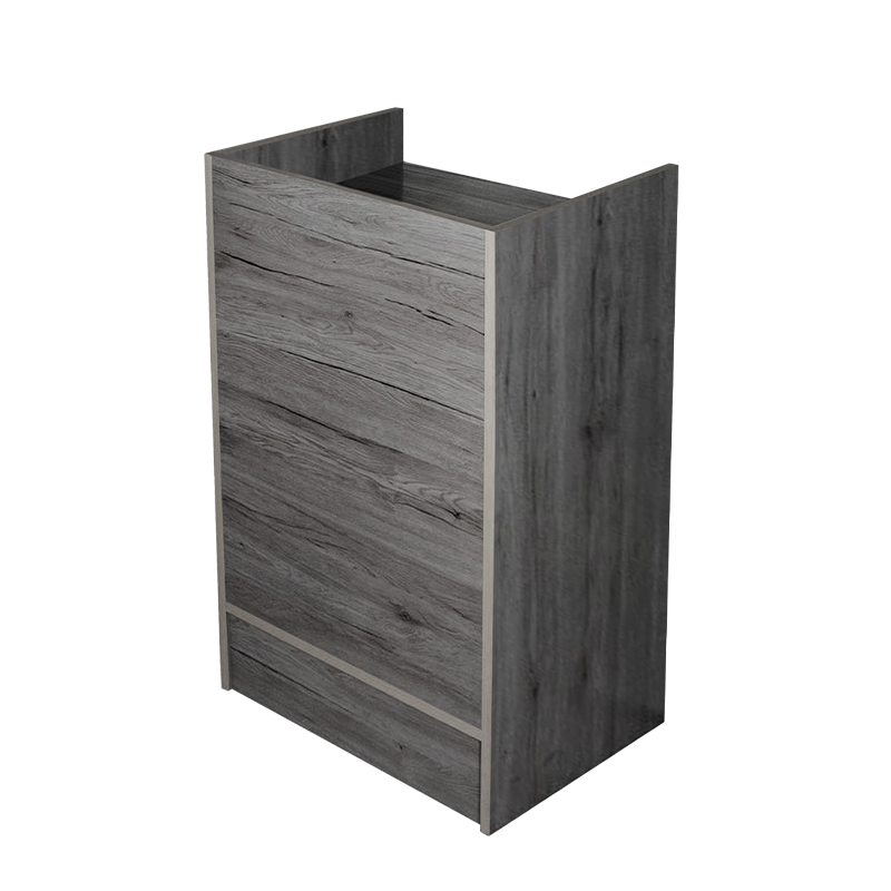 Rustic Gray 38" Cash Register Stand Front View