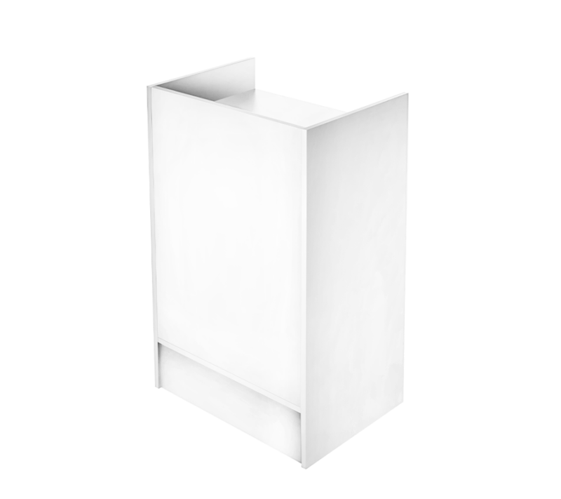 White 38" Cash Register Stand Front View